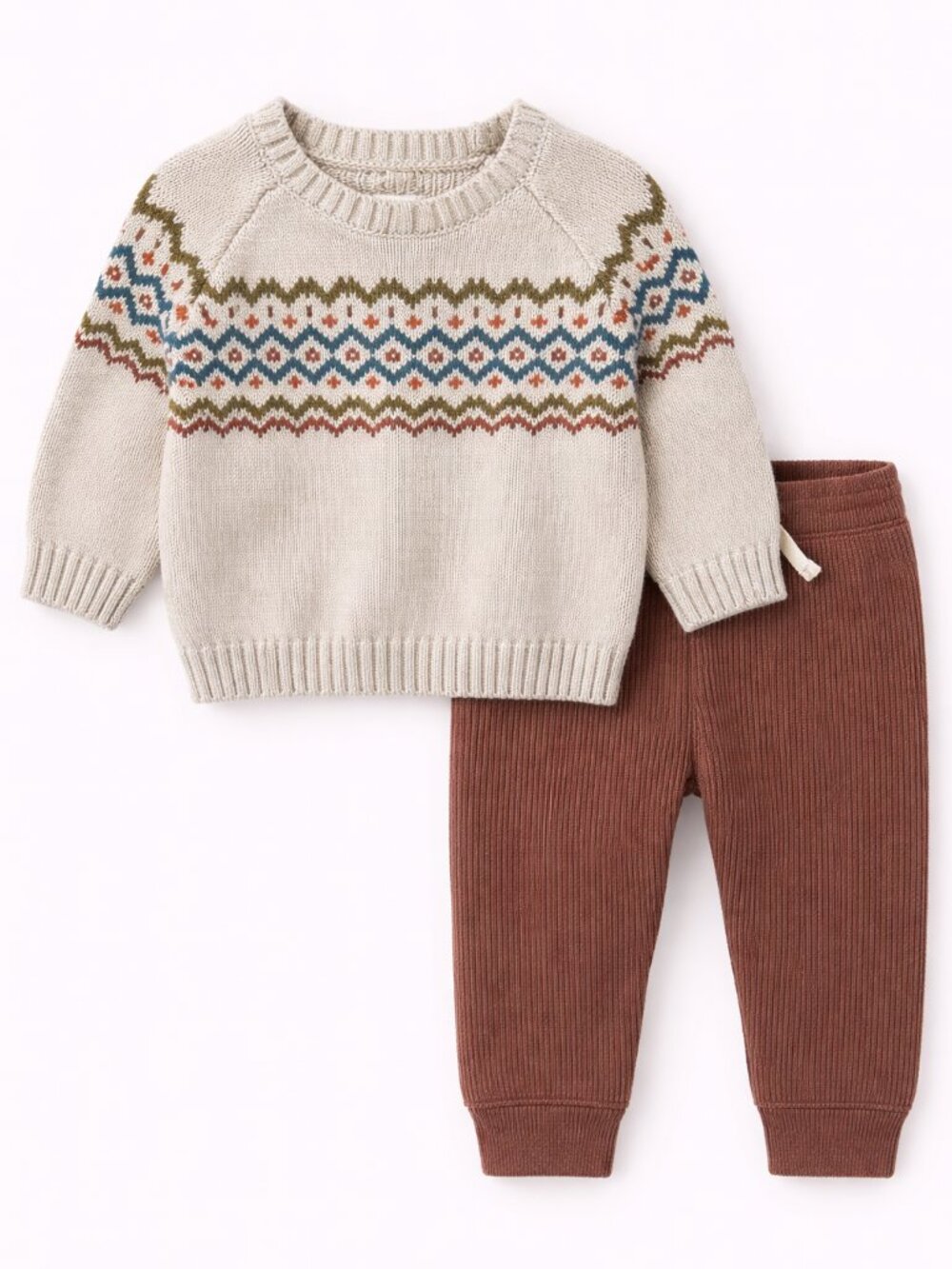 NWT Carter’s Baby Boy Sweater Pants Set Fair Isle Knit Outfit Fall Winter